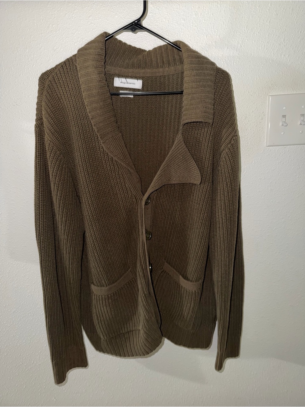Urban Outfitters Olive Green Ribbed Button Cardigan